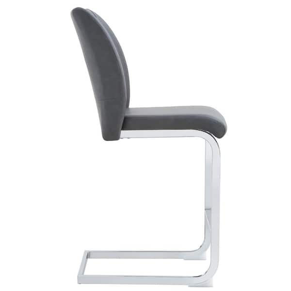 Noble House Veylan Black Upholstered Suede Dining Chairs with Metal Frame, Set of 2
