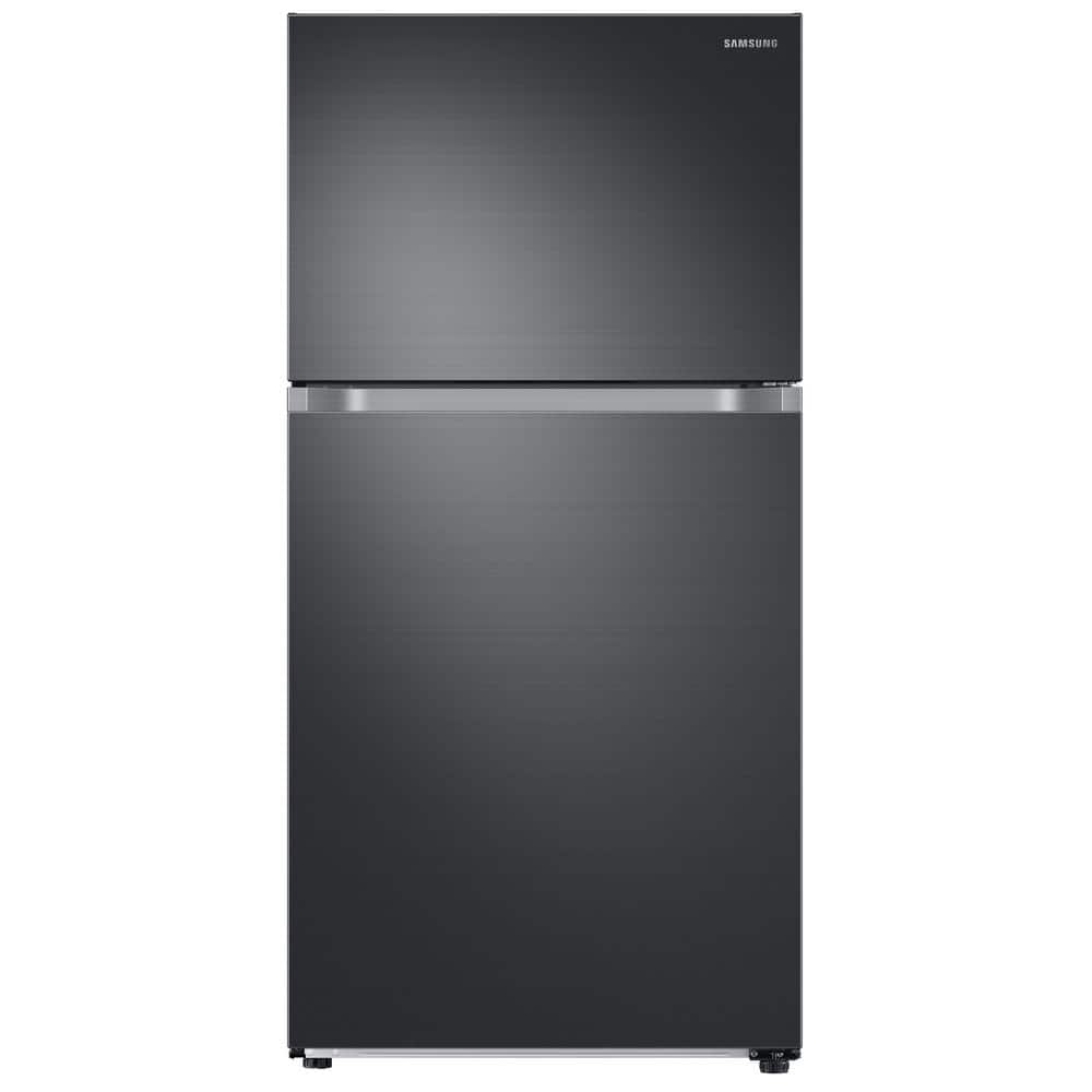 33 in. 21 cu. ft. Top Freezer Refrigerator with FlexZone in Fingerprint-Resistant Black Stainless Steel, Standard Depth
