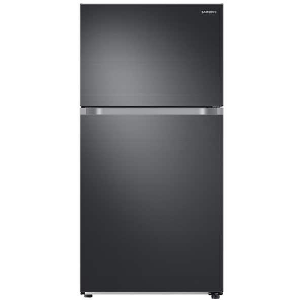 Samsung 33 in. 21 cu. ft. Top Freezer Refrigerator with FlexZone in Fingerprint-Resistant Black Stainless Steel, Standard Depth
