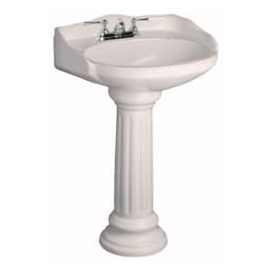 Vicki 22 in. Pedestal Combo Bathroom Round Vessel Sink in Bisque