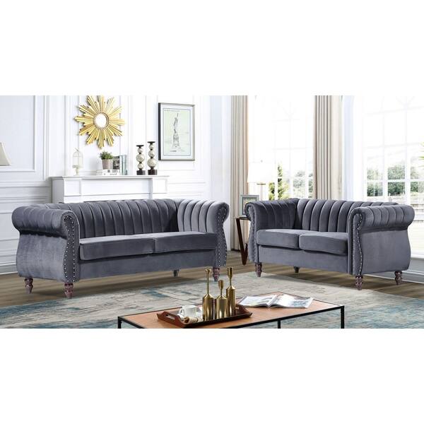 Nailhead living room deals set