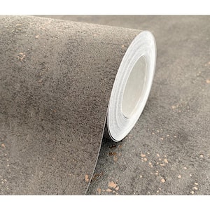 Dark Gray Concrete Non-Woven Removable Wallpaper Roll