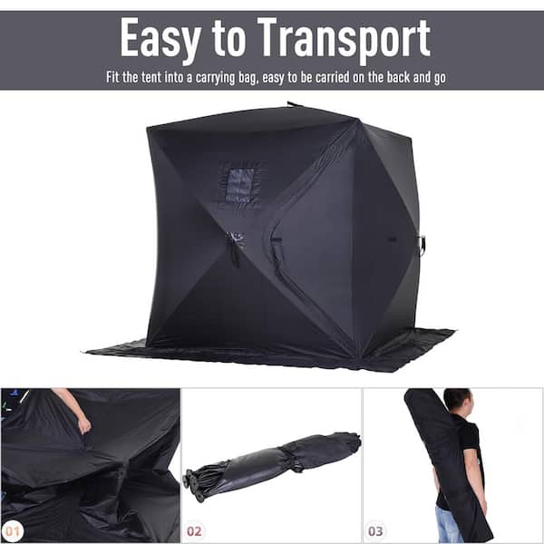 Outsunny Ice Fishing Shelter with Internal Storage Bag, Waterproof
