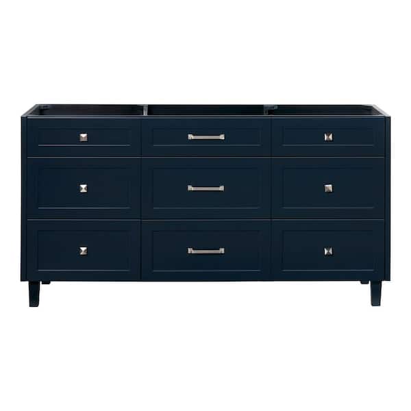 ARIEL Monroe 66 in. W x 21.5 in. D x 34.5 in. H Bath Vanity Cabinet without Top in Midnight Blue