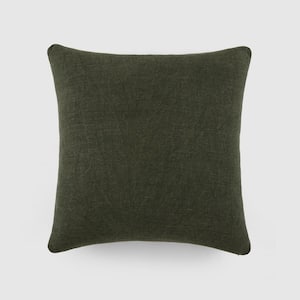 Washed and Distressed Cotton 20 in. x 20 in. Décor Throw Pillow
