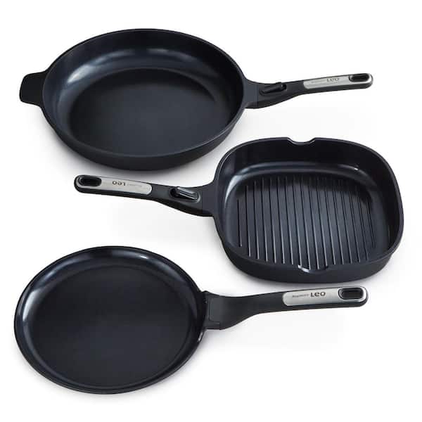 BergHOFF Leo Phantom 3-Piece Nonstick Ceramic Cookware Set, Recycled
