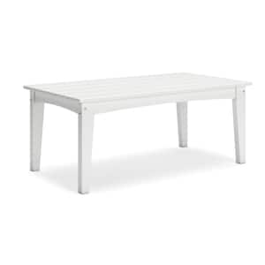 18.13 in. White Rectangular Metal Outdoor Coffee Table