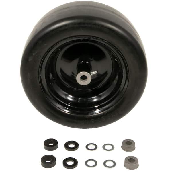 Arnold Universal 13 x 6.5 in Smooth Tread Black Rim Flat Free Wheel Assembly for Zero-Turn Mowers with 3/4 in. or 5/8 in. Axles
