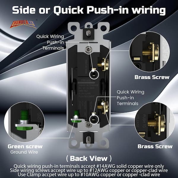 Lukyamzn 15 Amp Single Pole Decorator Light Switch with Screwless