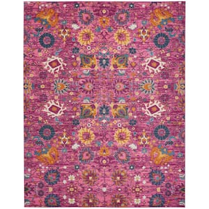 Passion Fuchsia 9 ft. x 12 ft. Floral Transitional Area Rug