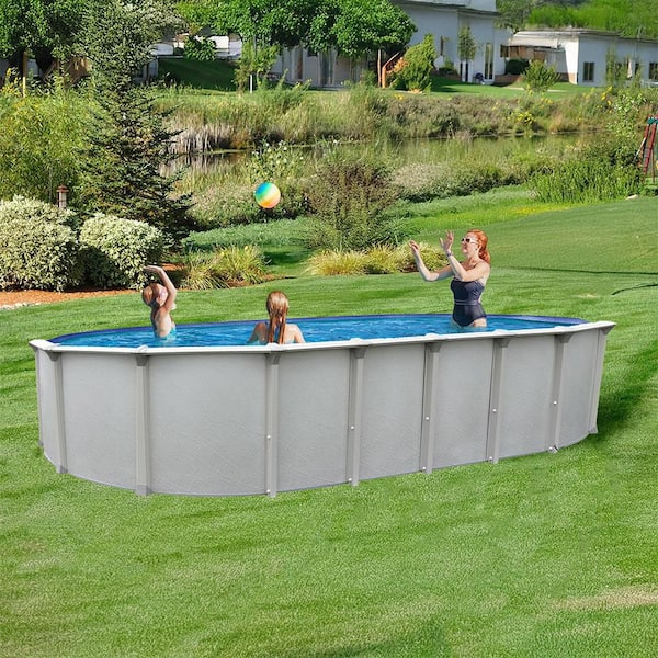 Huntington 15 ft. x 26 ft. Oval 54 in. Deep Above Ground Hard Sided Deluxe Pool Package