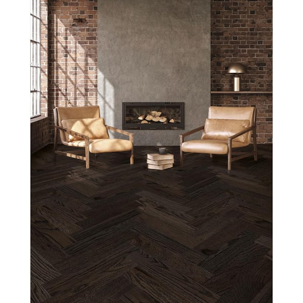 CENTURY FLOORING Charcoal Oak Solid Hardwood Flooring Herringbone 3/4 in. Thick x 3.25 in. W x 16.25 in. L Fixed Length (16.50sq. ft.)