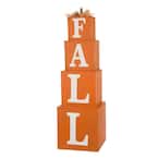 38 in. H Wooden Fall Stacked Pumpkins