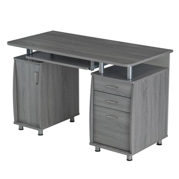 Techni Mobili 48 In Rectangular Gray 3 Drawer Computer Desk With Keyboard Tray Rta 4985 Gry The Home Depot Techni Mobili 48 In Rectangular Gray 3 Drawer Computer Desk With Keyboard Tray Rta 4985 Gry The Home Depot