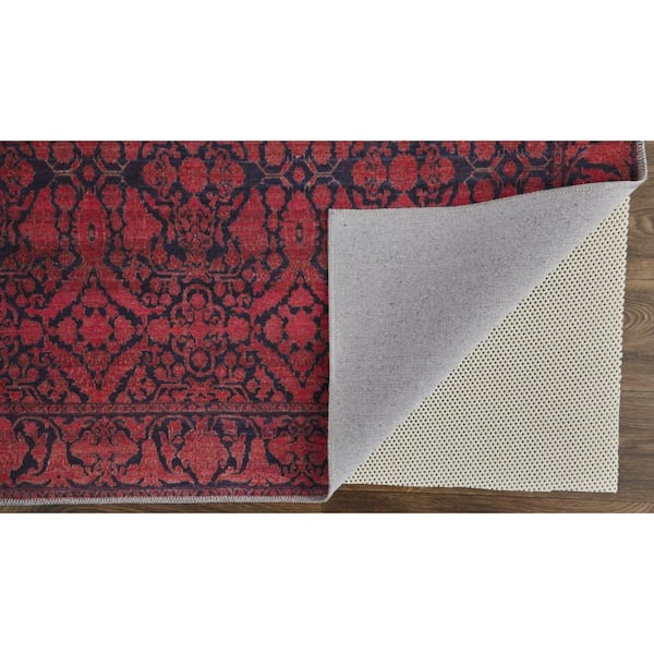 10 x 14 Red, Black Floral Area Rug