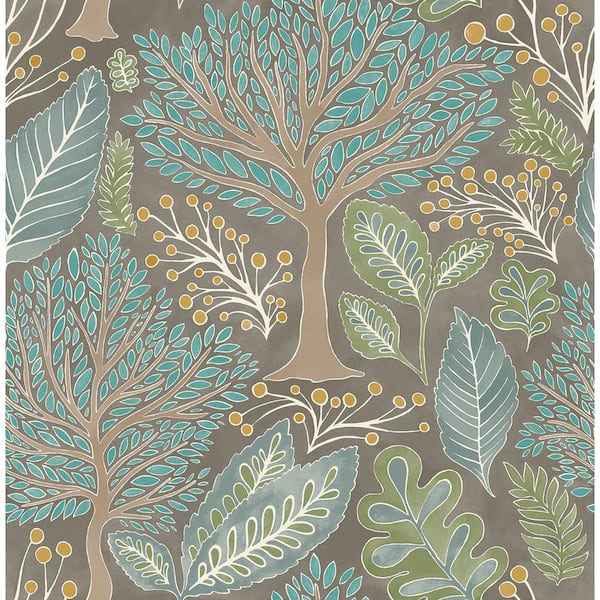 Advantage Kiah Grey Forest Matte Non-Pasted Non-Woven Wallpaper Sample