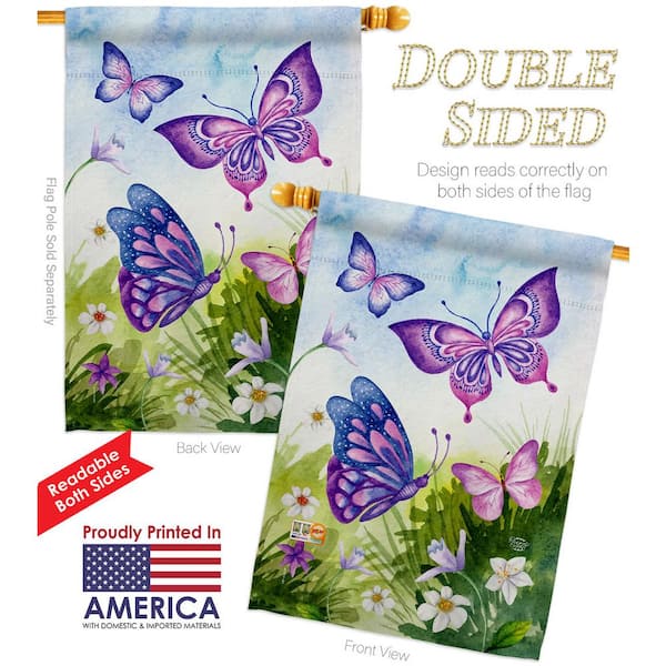 Blessings anf Butterfly Garden Flags Fabric Outdoor Yard Flags for Spring Fall 