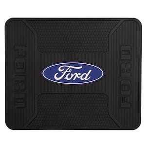 Ford Elite Series 17 in. x 14 in. Ultra-Durable Rubber Black/Blue Utility Mat