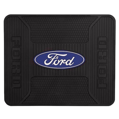 Ford Elite Series 17 in. x 14 in. Ultra-Durable Rubber Black/Blue Utility Mat