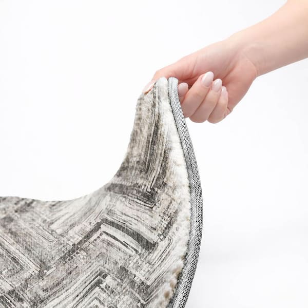 Dream Shag Premium Machine Washable Abstract ADS630 Gray 9 ft. x 12 ft. Area Rug