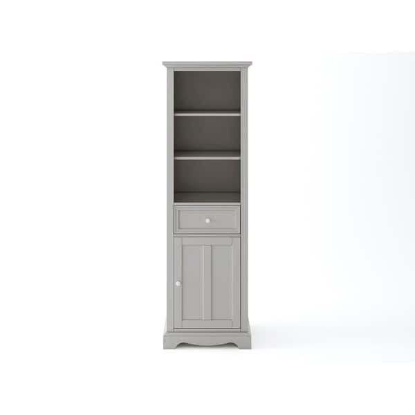 Fremont 20 in. W x 14 in. D x 65 in. H Gray Freestanding Linen Cabinet