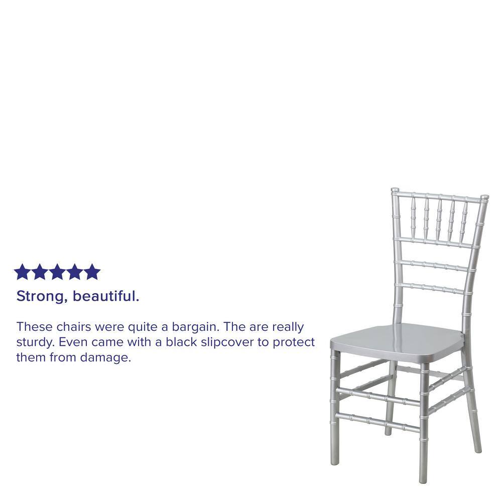Elegant Silver Resin Chiavari Stackable Event Chair