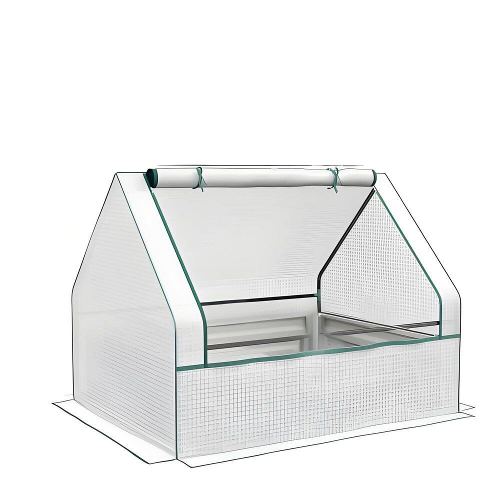 49.25 in. W x 37.5 in. D x 36.25 in. H Greenhouse, Raised Garden Bed with M