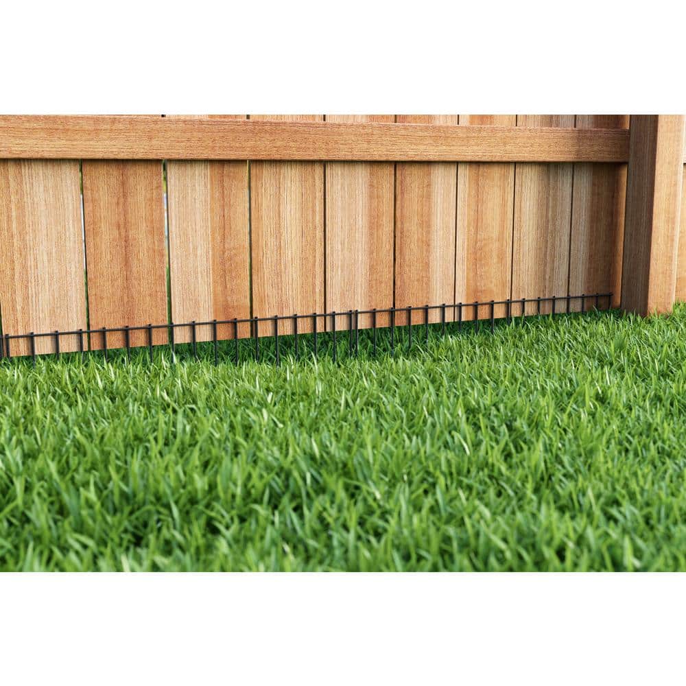 Black Metal No-Dig Animal Barrier Fence Panels, 32" x 8"