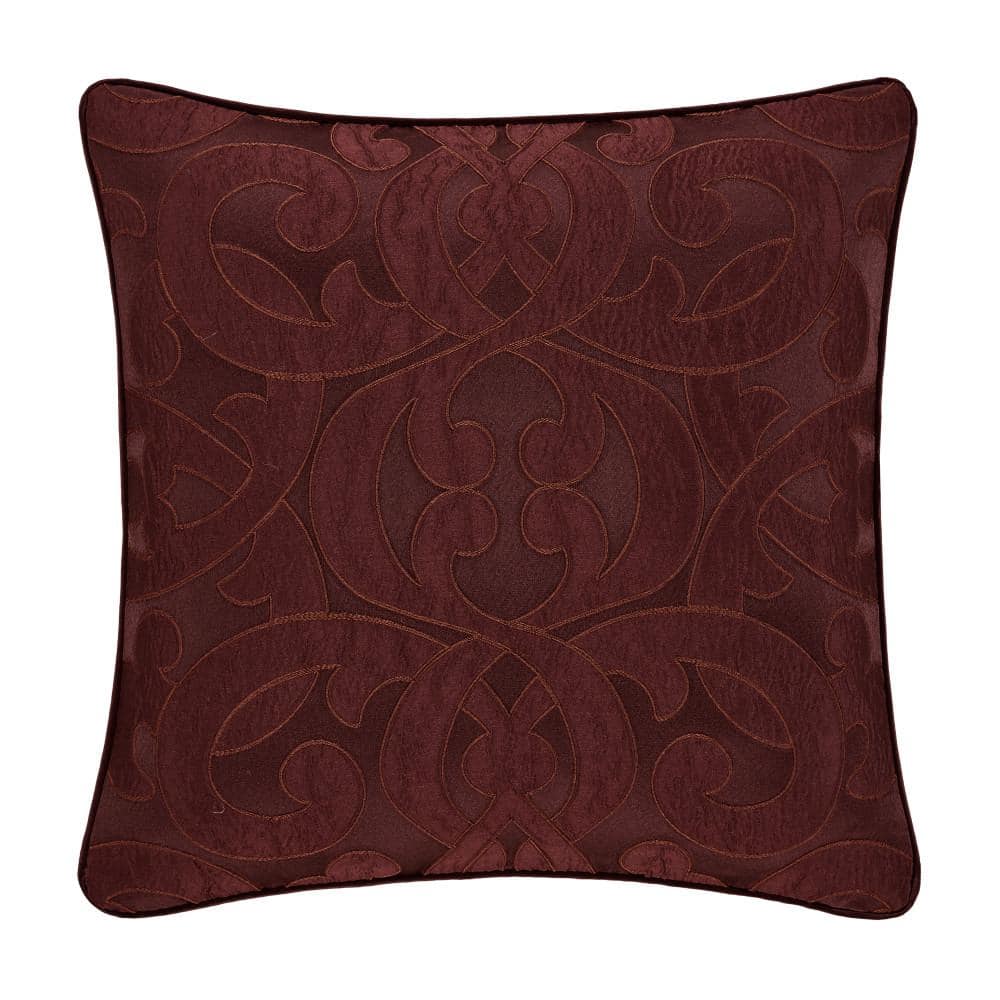 Le Grande Maroon Polyester 20 in. Square Decorative 20 in. x 20 in. Throw P