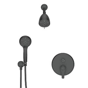 Single Handle 16-Spray Round Shower Faucet 2.0 GPM with 360-Degree Swivel in Matte Black