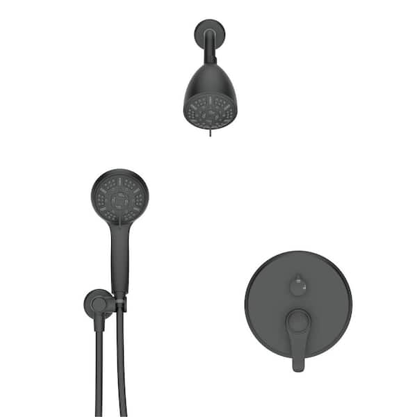 GIVING TREE Single Handle 16-Spray Round Shower Faucet 2.0 GPM with 360-Degree Swivel in Matte Black