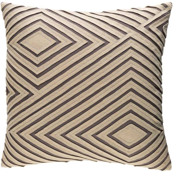 Artistic Weavers Bourlet Khaki Geometric Polyester 18 in. x 18 in. Throw Pillow