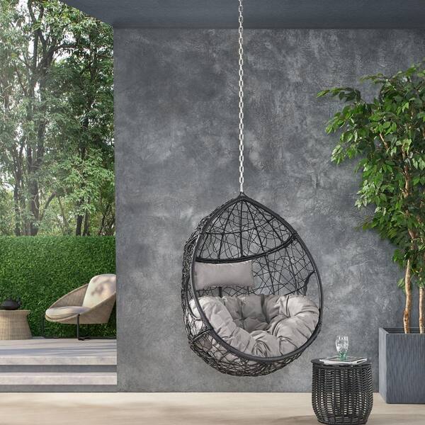 Outdoor Metal Hanging Swing Chair with 8ft. Chain, Water-Resistant