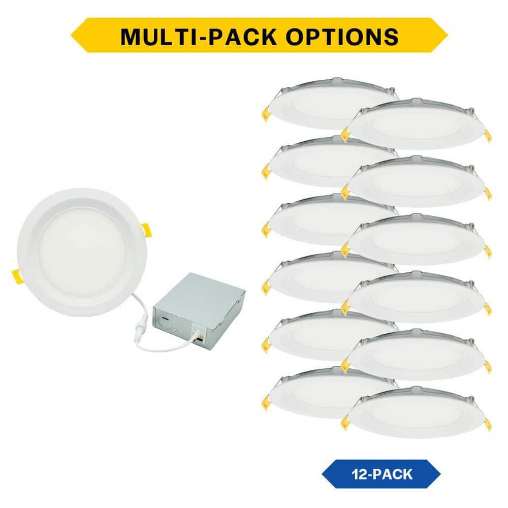 6 in. Selectable CCT Ultra-Slim Direct Fit Canless Integrated LED Recessed Light Trim for Round Wet Loc 12-Pack price history on PriceWatchPro