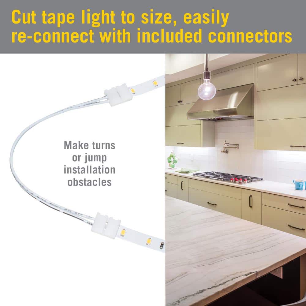 Warm White Battery Powered LED Tape Light Kit with Remote