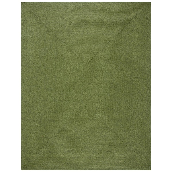 SAFAVIEH Braided Green 8 ft. x 10 ft. Solid Area Rug
