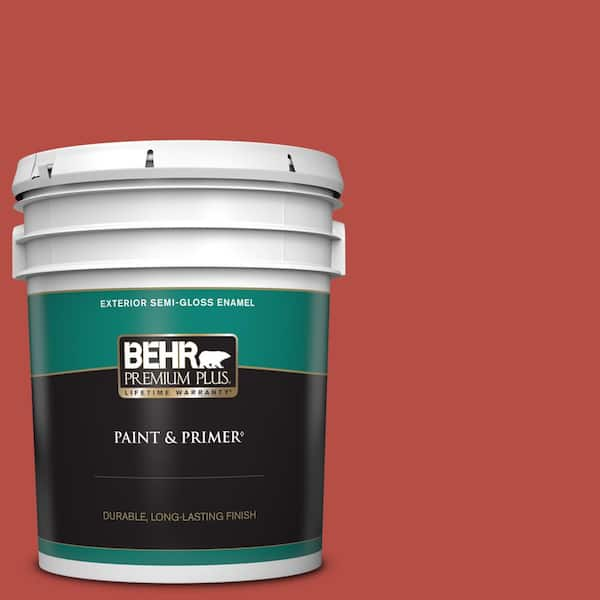 BEHR PREMIUM PLUS 5 gal. #M160-7 Raging Bull Semi-Gloss Enamel Exterior Paint & Primer