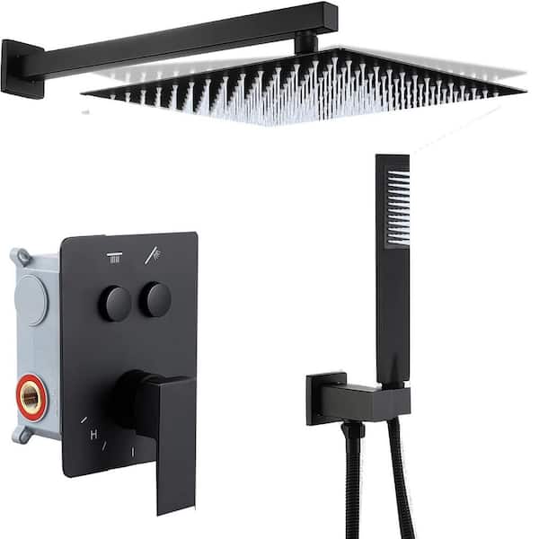 16 GAUGE SINKS Roxy 13.5 in. W 3 Jet Shower Tower in Matte Black 16GS-36152