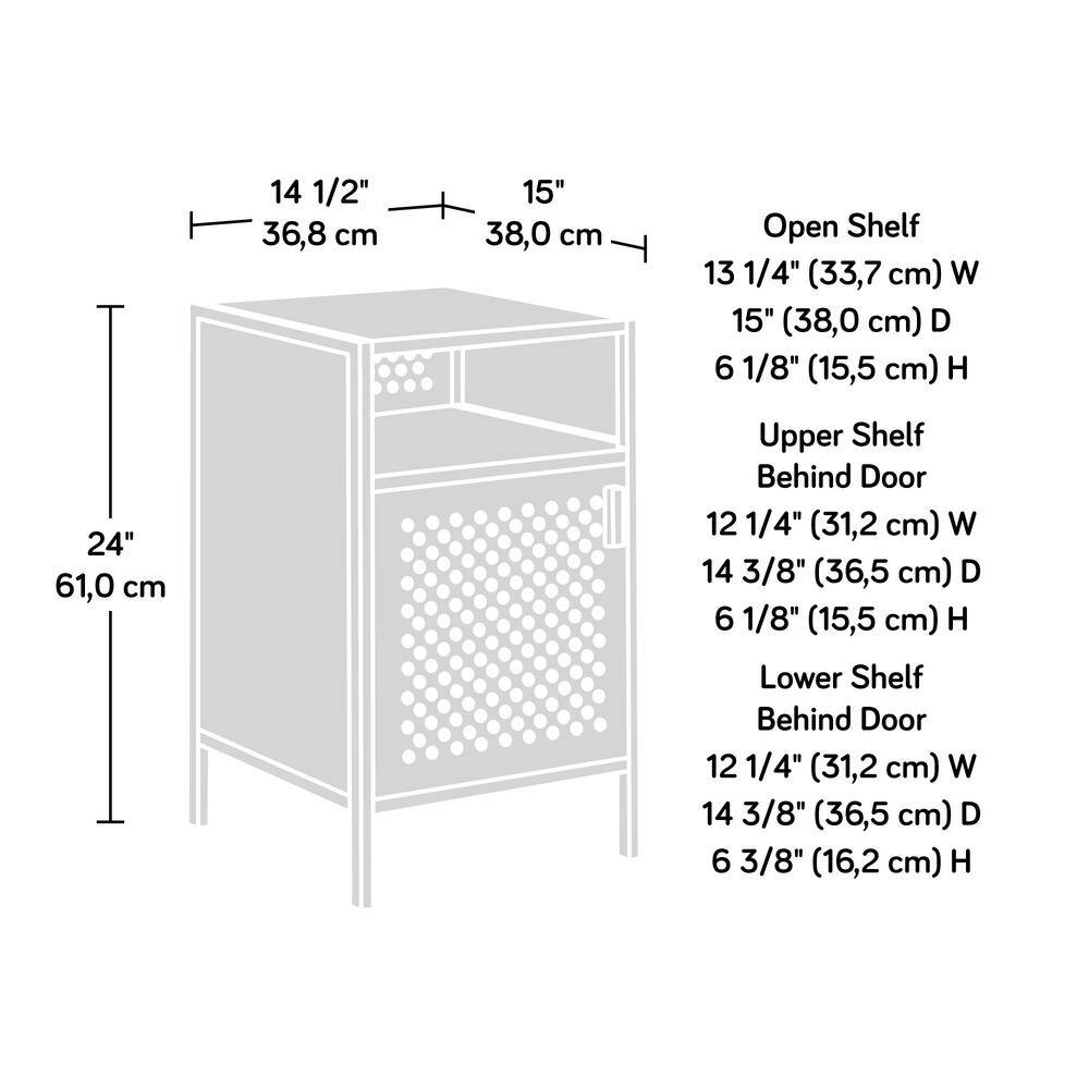 Boulevard Cafe Perforated Black Metal Nightstand