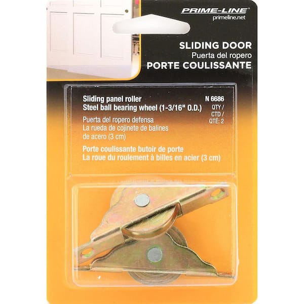 Prime-Line Cabinet & Closet Door Roller Catch – Satin Nickel, Spring Loaded, Surface Mount, 5/8" Plastic Roller