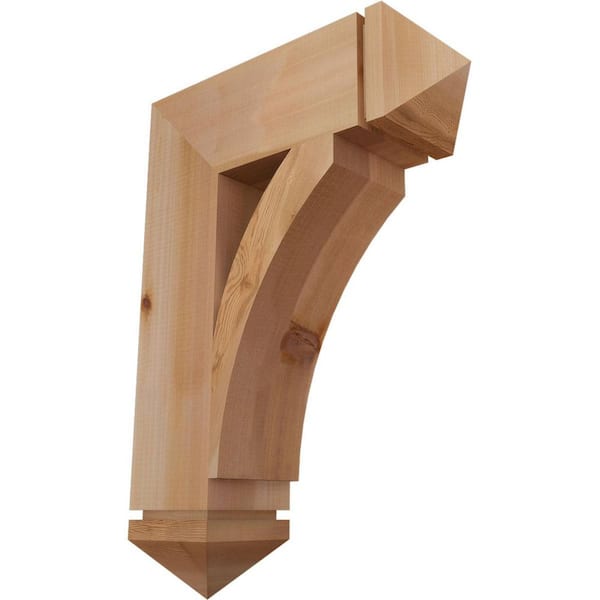 Ekena Millwork 5.5 in. x 28 in. x 20 in. Western Red Cedar Thorton Arts and Crafts Smooth Bracket