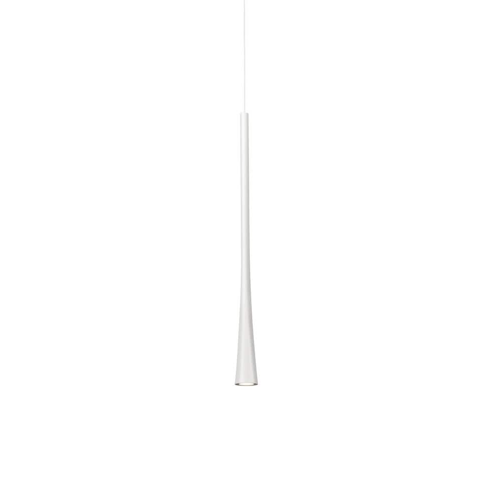 White Aluminum LED Single Pendant Light, 15.75" Height