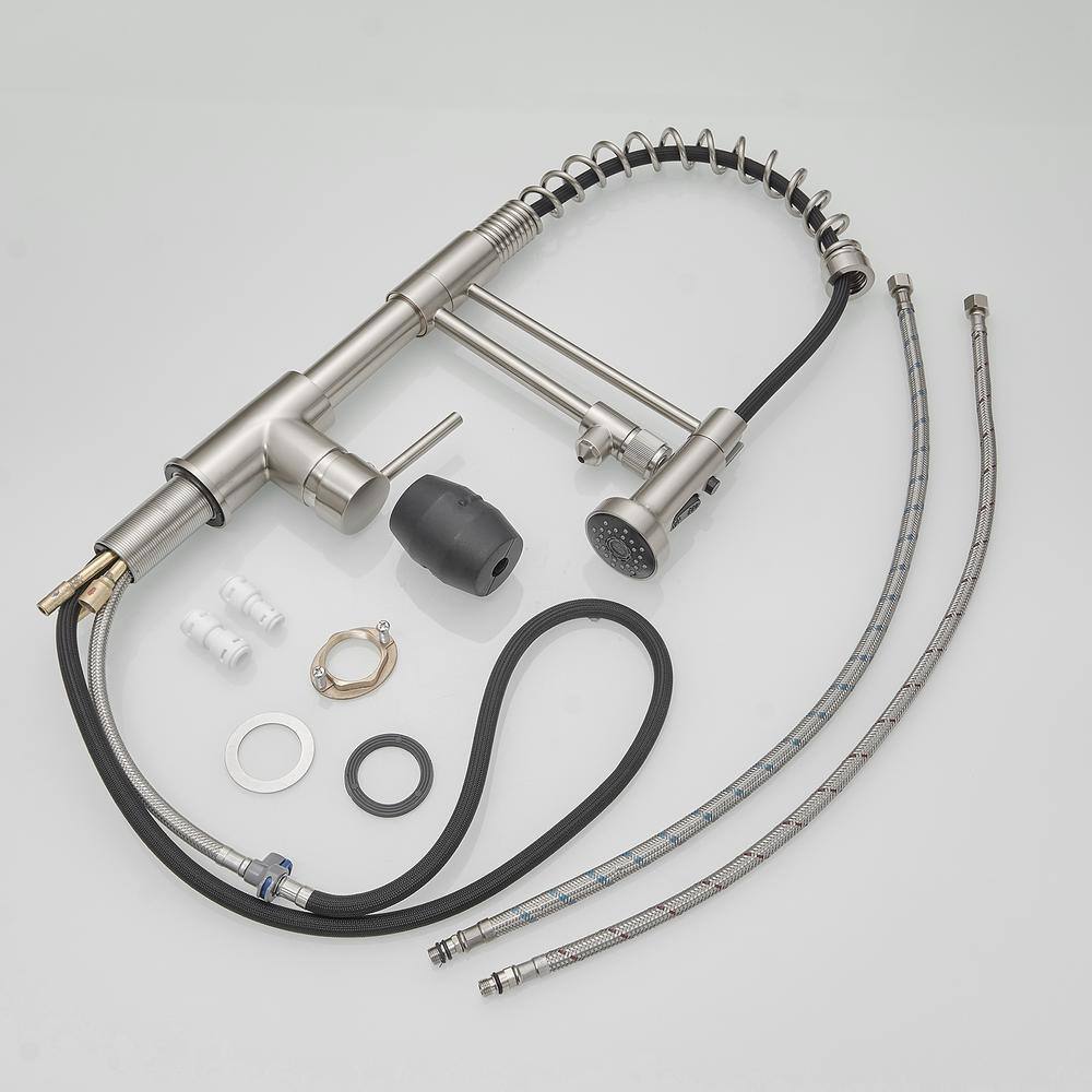 Brushed Nickel Pull Down Kitchen Faucet with Water Filter