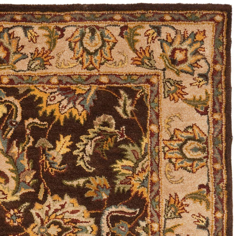 Heritage Brown and Ivory Hand-Tufted Wool Area Rug 6' x 9'