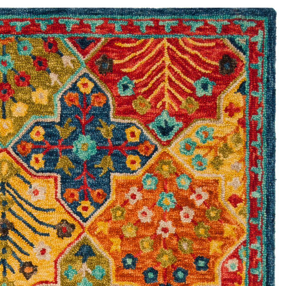 Aspen Blue and Orange Handmade Wool Area Rug
