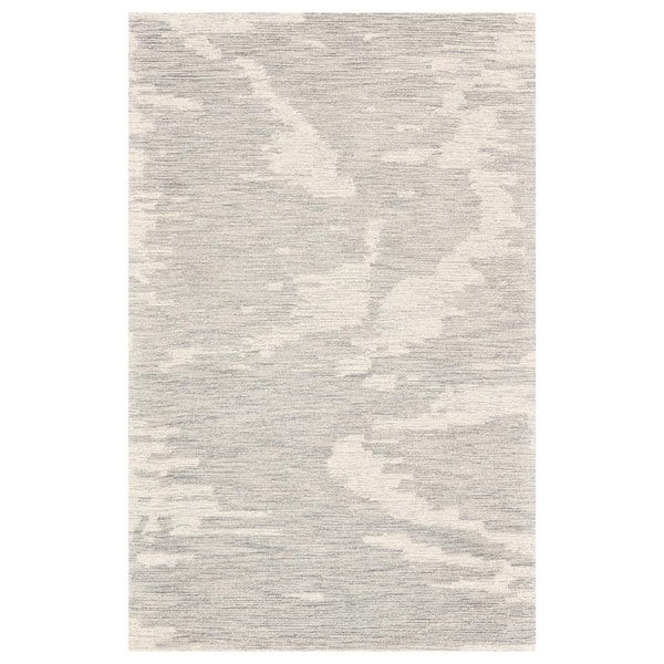 Mexico 5 x 8 Ivory Gray Abstract Pattern Area Rug for High Traffic Living Room Dining Room Bedroom