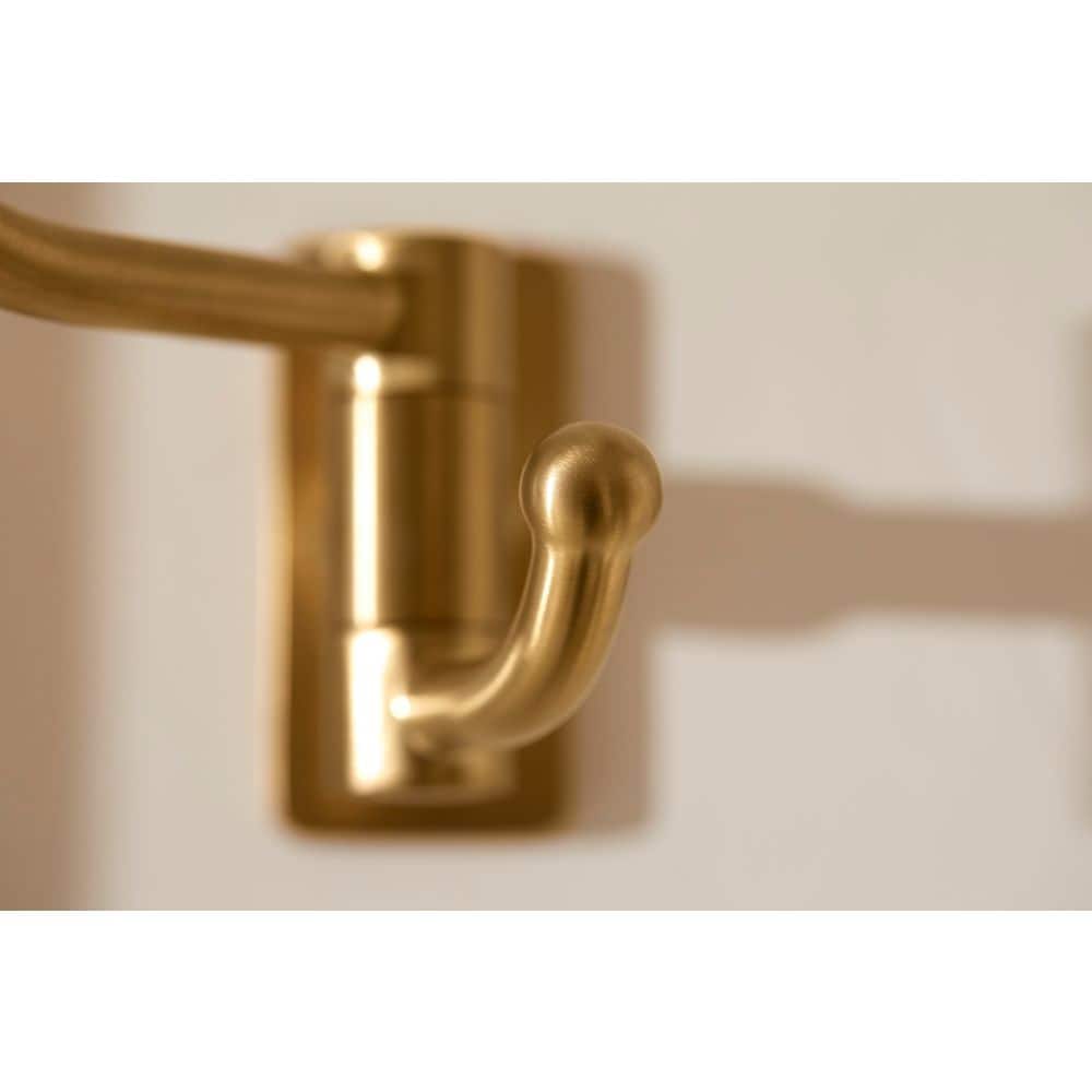 Vibrant Brushed Moderne Brass Double Robe Hook