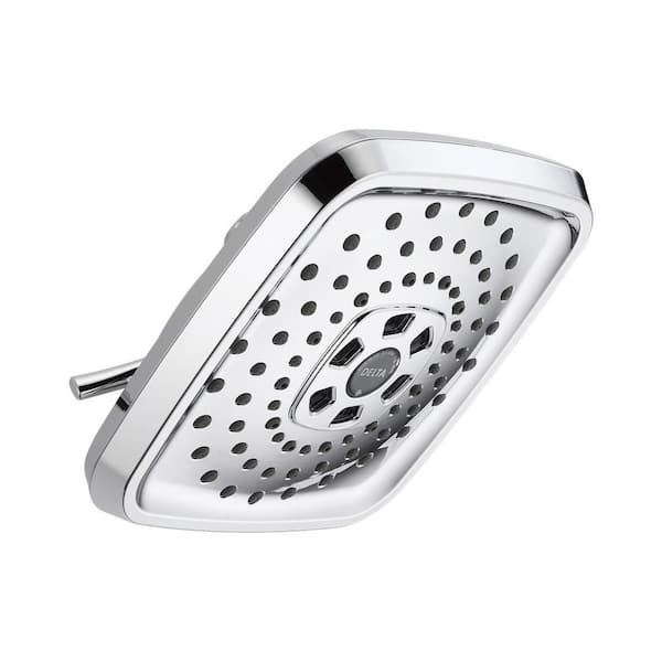 Delta 3-Spray Patterns 1.75 GPM 7.63 in. Wall Mount Fixed Shower Head with H2Okinetic in Chrome