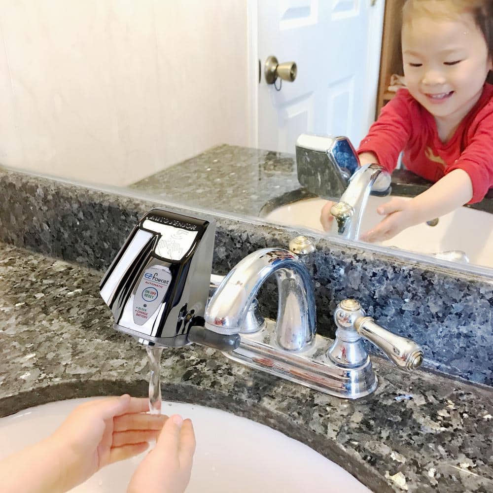Chrome Automatic Touch-Free Faucet Adapter for Bathroom and Kitchen