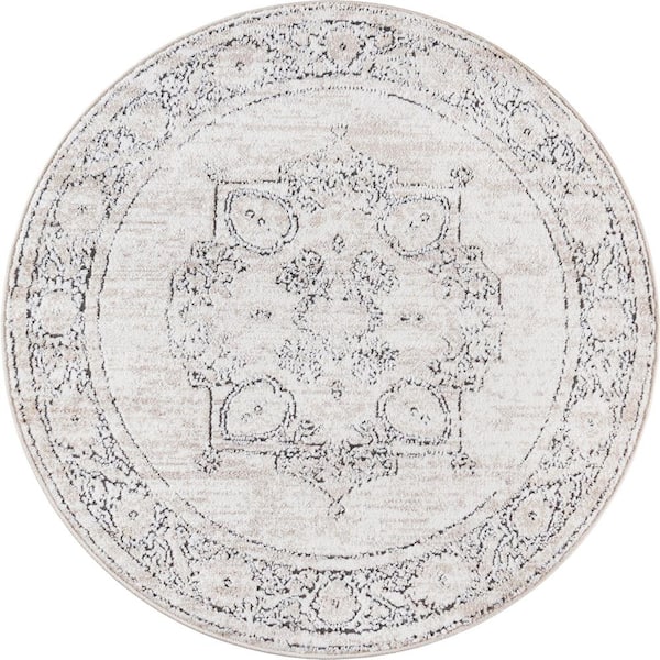 Portland Canby Ivory/Beige 3 ft. x 3 ft. Round Area Rug